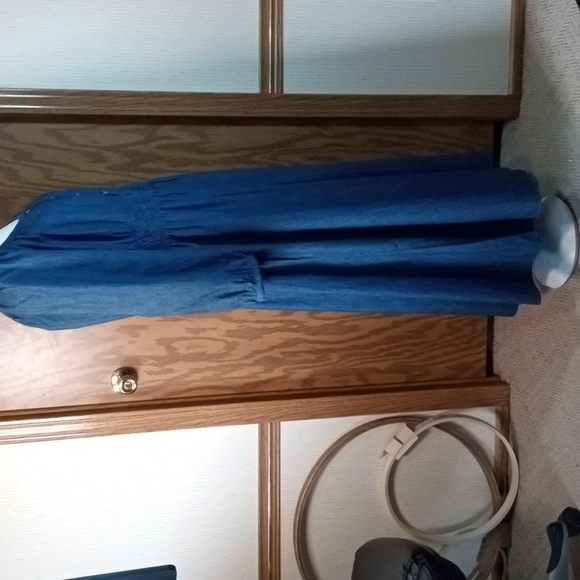 Falls Creek Blue Smocked Sundress with Bishop Sleeves Prairie,Cottage Core, Comf - Picture 7 of 7